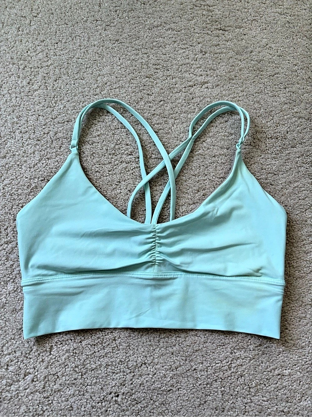Lululemon Nulu Front-Gather Yoga Bra Sports Bra in light Blue